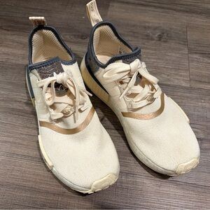 Adidas NMD Cream and Gold Sneakers With Snakeprint